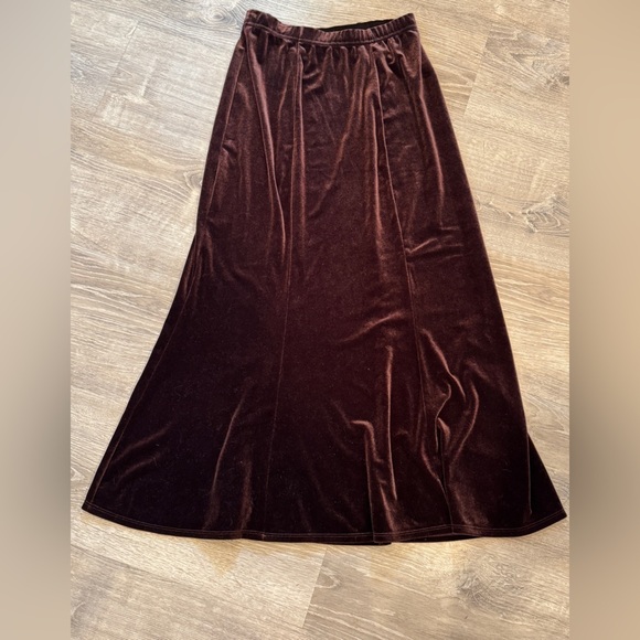 Dialogue Dresses & Skirts - Velvet Chocolate Brown Skirt
